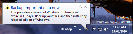 Windows 7 RC1 Backup Now